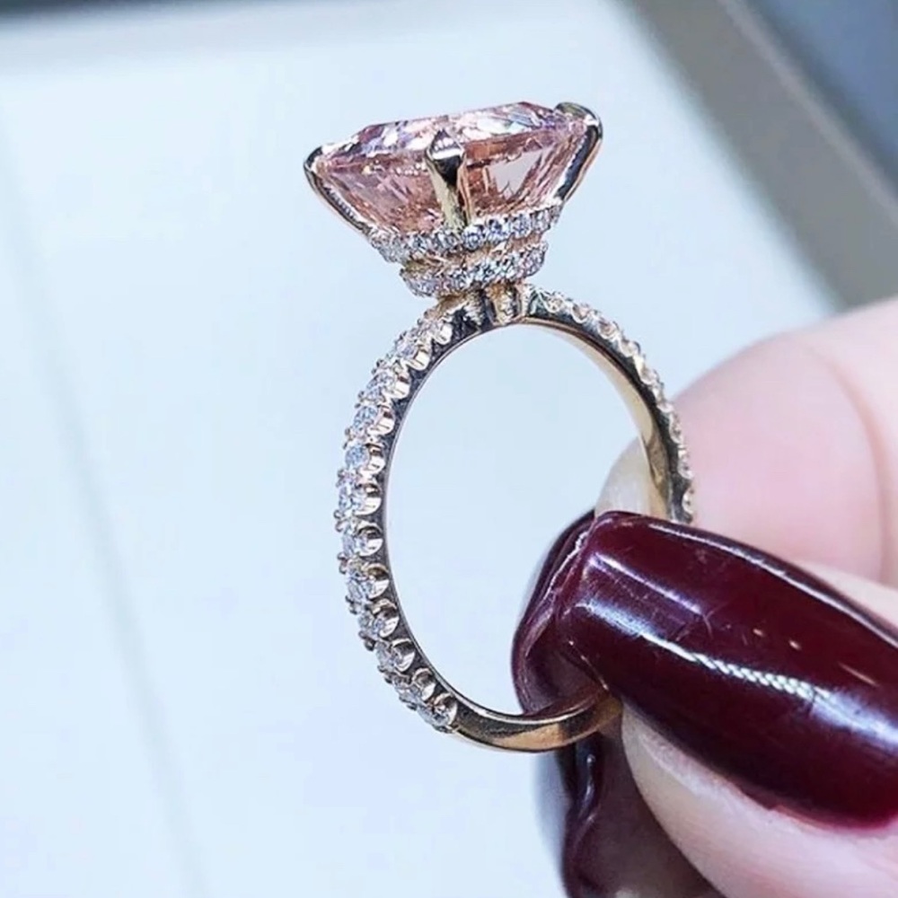 ✨BACK IN STOCK✨18K Rose Gold Morganite Stunner✨ - Picture 4 of 15